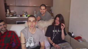 Perverted brunette hair is in need of a randy fellow's large dick