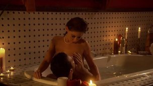 Romantic shagging game with a pretty lady in a tub