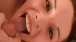 Classic non-professional honey acquires mouthful of cum