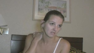 Trashy blond hooker makes the majority of her time betwixt 2 hard poles