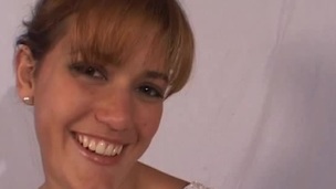 Gorgeous chick is happy to be shagged by a randy fellow's pulsating dick