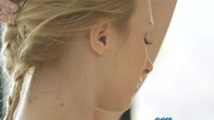 Legal age teenager blonde sucks lover