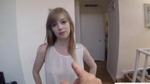 Cute blonde Dolly crushed by her daddy