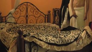 Excited African whore with nice natural tits slammed hard in the hotel room