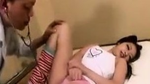 Oriental babe goes in for an exam and receives her hole licked and