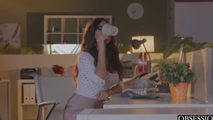 Cute secretary having pasionate sex act on office desk