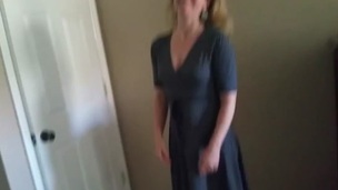 Wife undresses  sucks cock and fucks