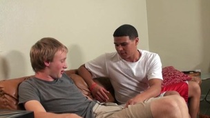 Experienced gay involved a gracious chap into a licking action