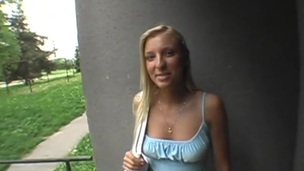 Giving hardcore oral-stimulation in public delights nasty honey