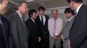 Breasty Asian slut gets gang team-fucked by sexually excited businessmen