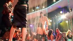 Curvy chicks acting in a naughty way at their beloved club