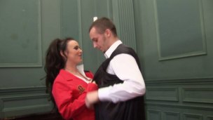 Perverted housewife with a decorated pussy takes it up the anus