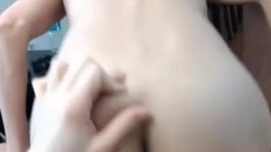 Sexy amateur angel sucks and rides cock POV