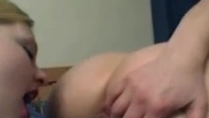 2 Horny Bulky Chubby Lesbians playing with their wet Pussies-1