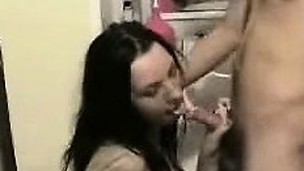 brunette hardcore blowjob amatør