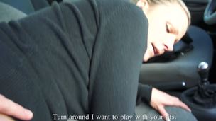Amazingly wild golden-haired is getting penetrated unfathomable in the car