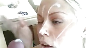 tenåring blonde blowjob sædsprut amatør bad kjæresten facial jizz