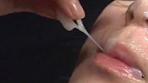 sucking sædsprut asiatisk facial oral