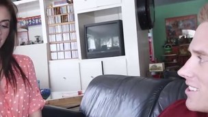 Sexually excited teen Emma Stoned gets down to business with stepbro