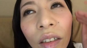 Arousing Japanese model with a hairy pussy performs a cock ride