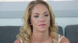 Casting girl with perfect mounds and a taut cum-hole has charming sex