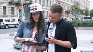 Tourist got seduced into engulfing and fucking a large strapon