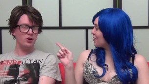 Sexual bespectacled bint have a fun engulfing hard on a stiff boner