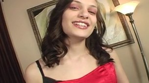 Massive darksome ramrod is likewise large for Jessica's tight pussy