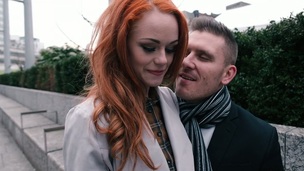Ginger seductress Ella Hughes groans under hawt tempered boyfriend