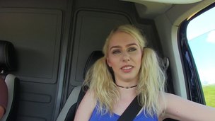 Blonde beauty Grace Harper is willing to have sex inside the car