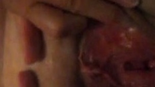 Awesome chubby bitch was rubbing her own pussy in a lazy way