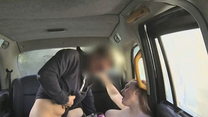 Tattooed passenger sucks off and drilled by lucky cabby