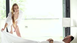 A woman that loves cream is getting fucked while that babe is giving a massage