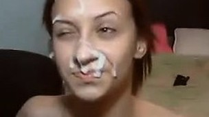 Webcam Teen Sucks out Enormous Facial Treatment