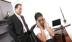 Fantastic secretary gets pummeled hard-core by her boss