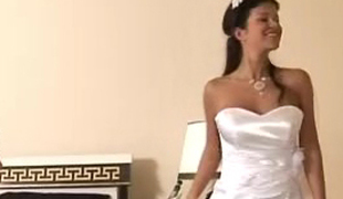 Bride receives nailed in her beautiful white wedding rags